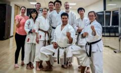 Training group in Menlo Park with Seiwakai Karate Silicon Valley JKF Gojukan