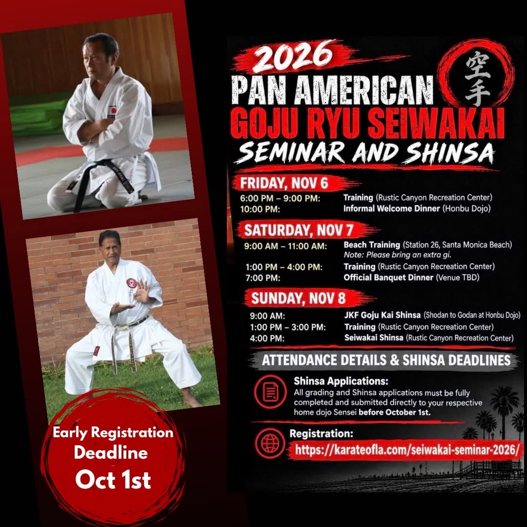 Seiwakai Gojuryu Karatedo Seminar in Santa Monica - 2026